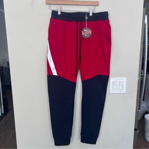 NWT Leonine Athletic Cuffed Red Blue White Jogger pants drawstring pocket sz S